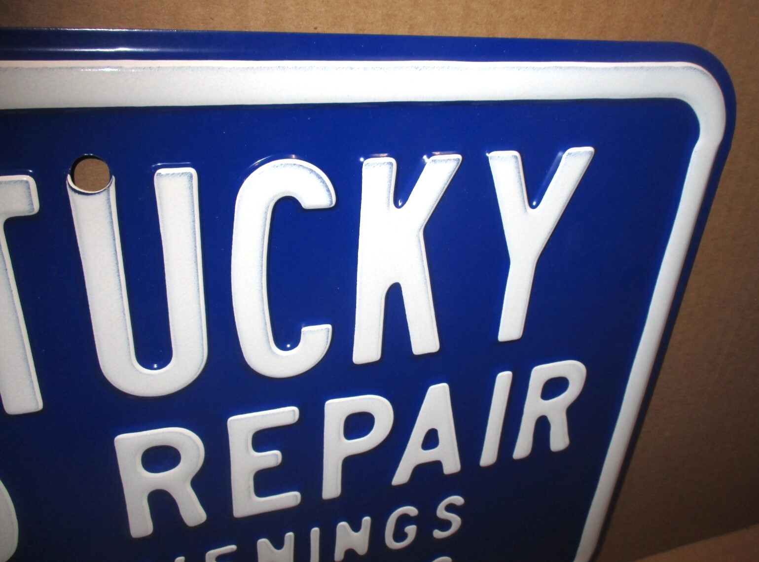 KENTUCKY AUTO REPAIR – Open Evenings & Weekends- Heavy Tin – CAR TRUCK – Ky Sign