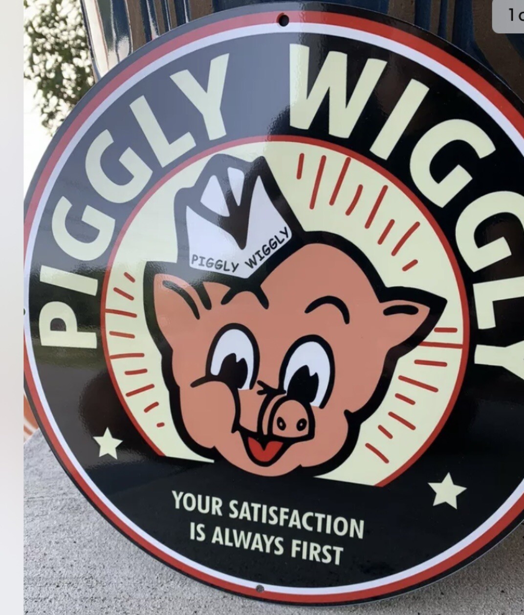Vintage Style Piggly Wiggly Market Heavy Steel Metal Quality Sign