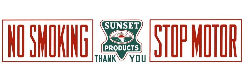 Sunset Products GAS Station No Smoking NEW Sign 12×36″ USA STEEL XL Size – 4 lbs