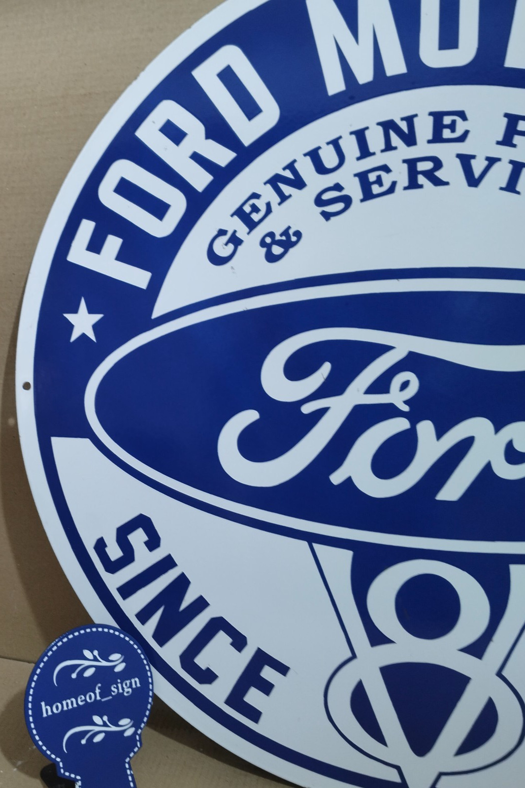 Ford Motor Co. Porcelain Enamel Sign 30 X 30 Inches 1 sides