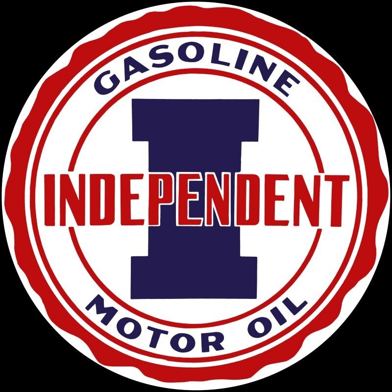 Independent Gasoline & Motor Oil NEW Sign: 18″ Dia. Round USA STEEL XL- 4 LBS