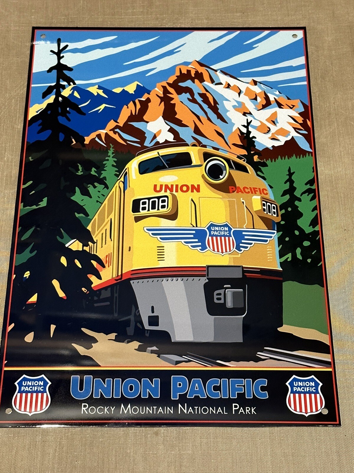 Vintage Style Union Pacific Railway Rocky Mountain National Park HeavySteel Sign