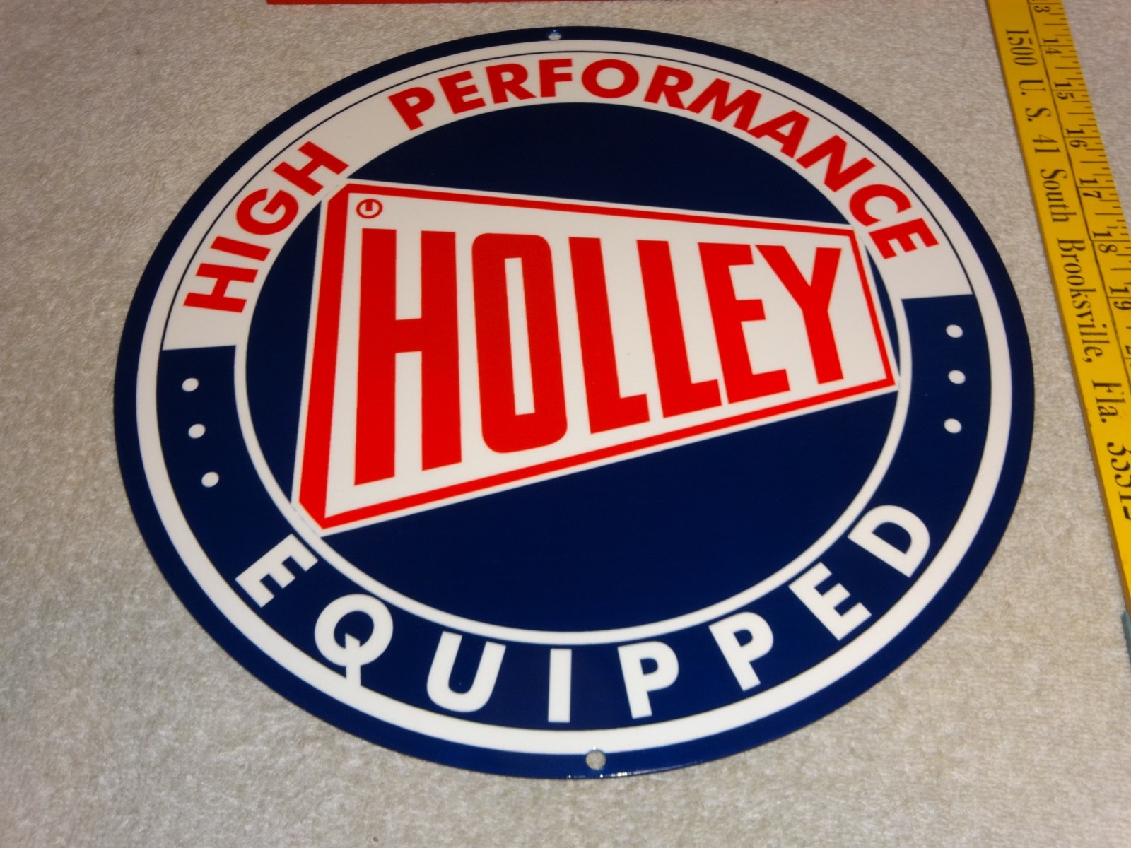 VINTAGE HOLLEY CARBURETOR & AUTO CAR IGNITION PARTS 12″ METAL GASOLINE OIL SIGN!