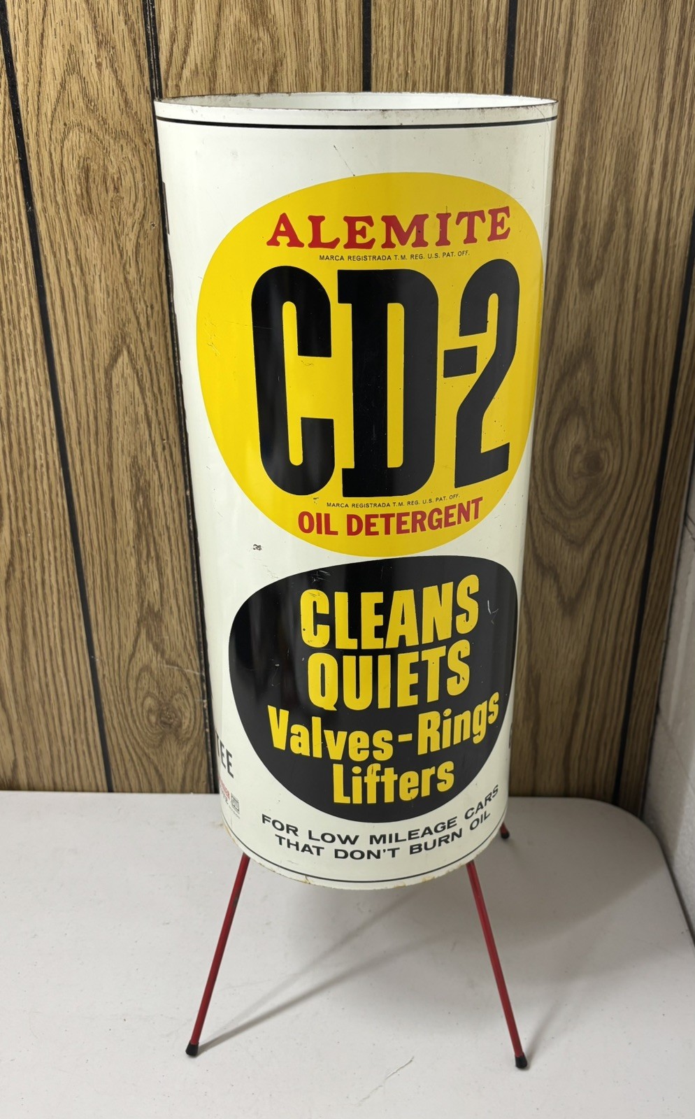 Vintage Alenite CD-2 Oil Treatment Metal Advertisement Sign 19”