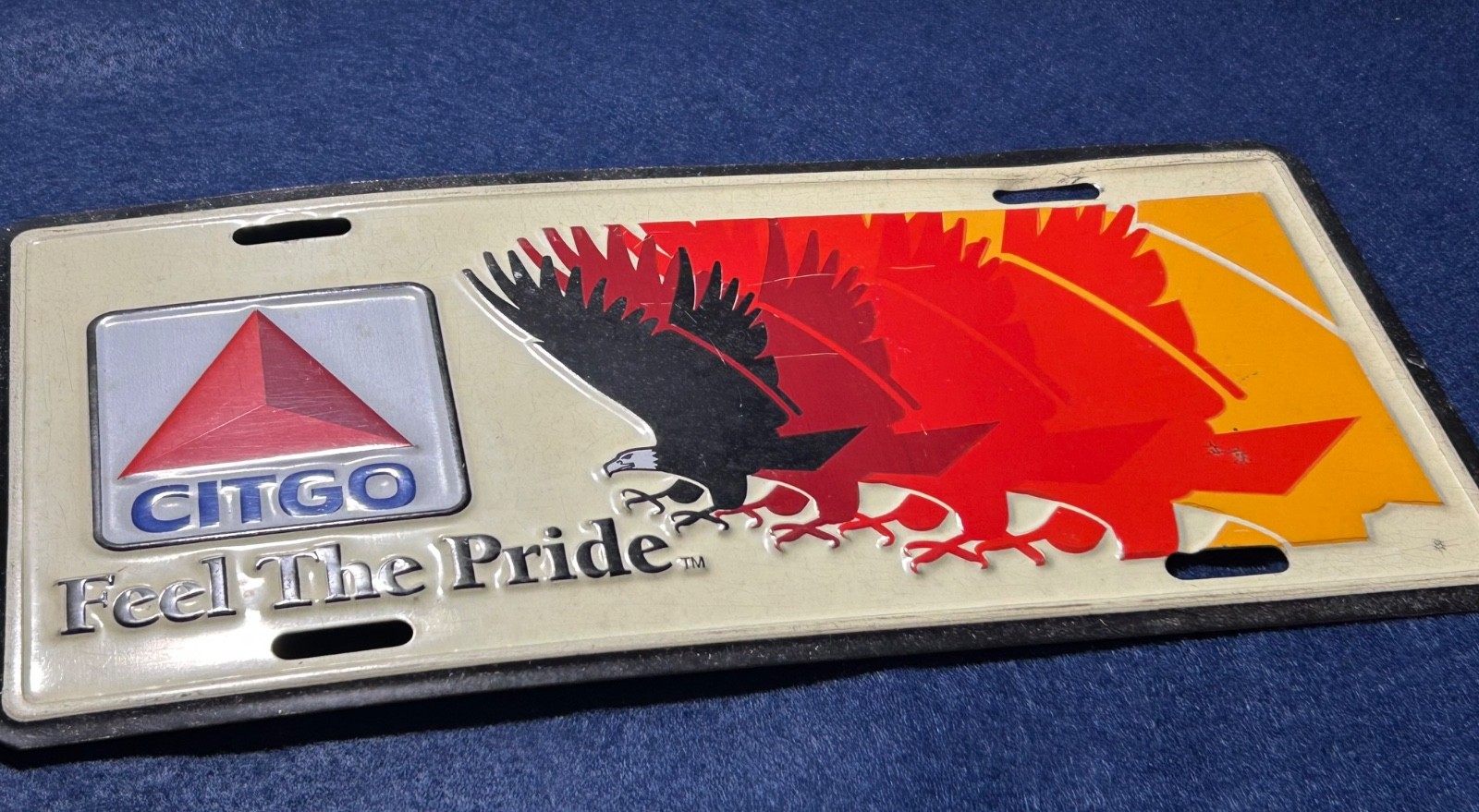 Citgo Petroleum Gas Advertising License Plate Feel the Pride with Eagle