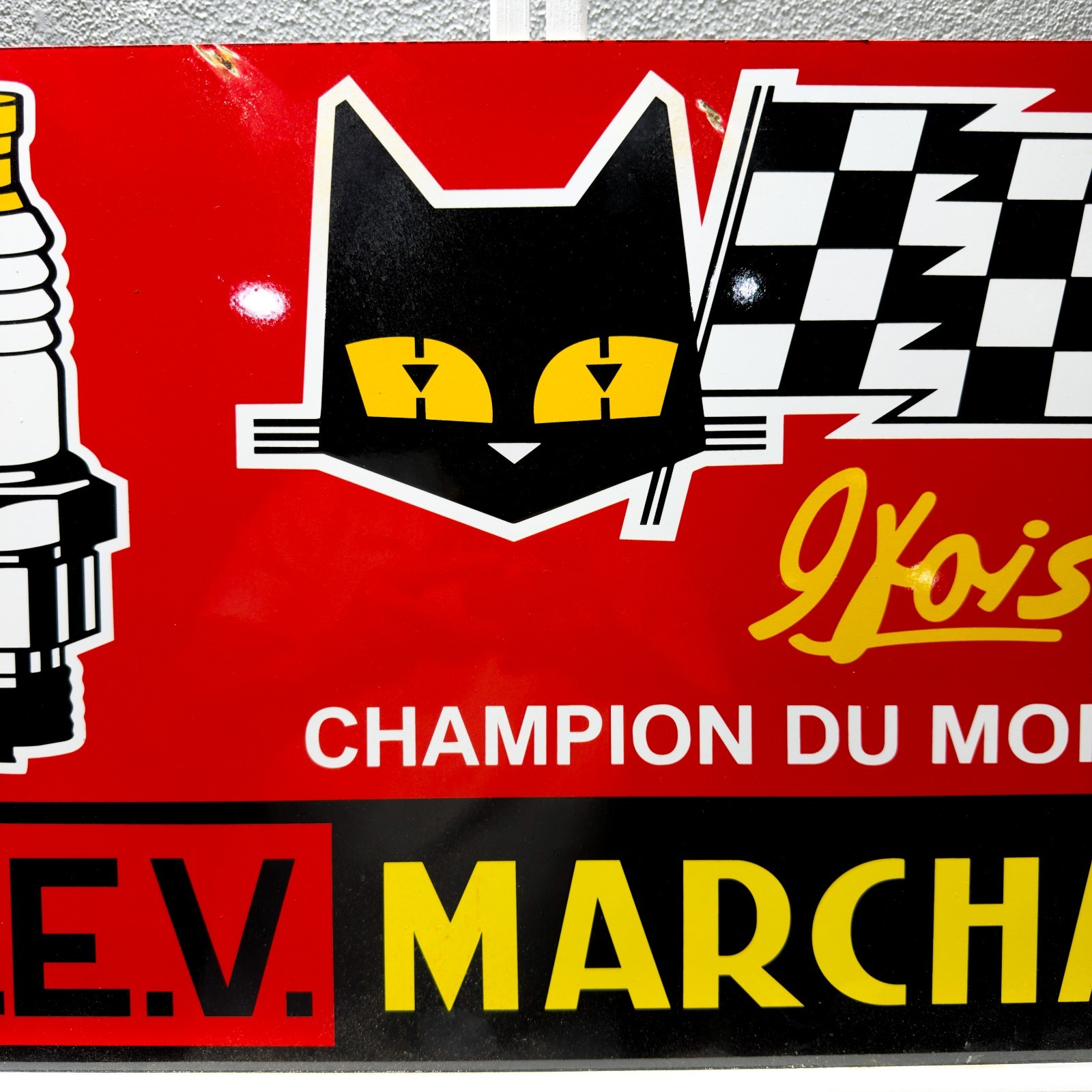 Vintage Rusty S.E.V. Marchal Champion du MondeMetal Sign–60×40 cm (23.6” × 15.7)
