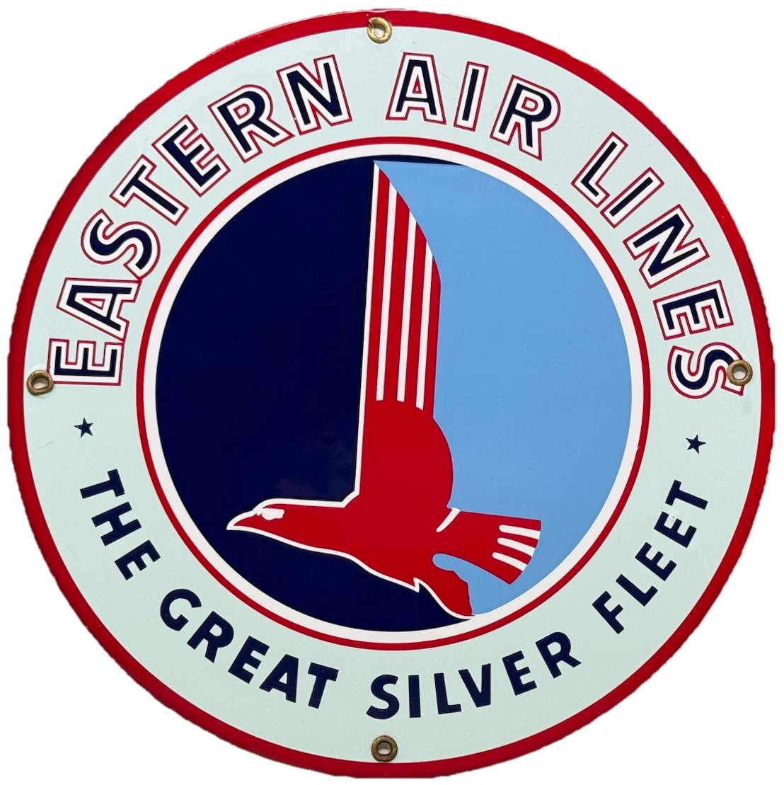 VINTAGE EASTERN AIR LINES PORCELAIN SIGN DEALERSHIP GAS STATION MOTOR OIL DELTA