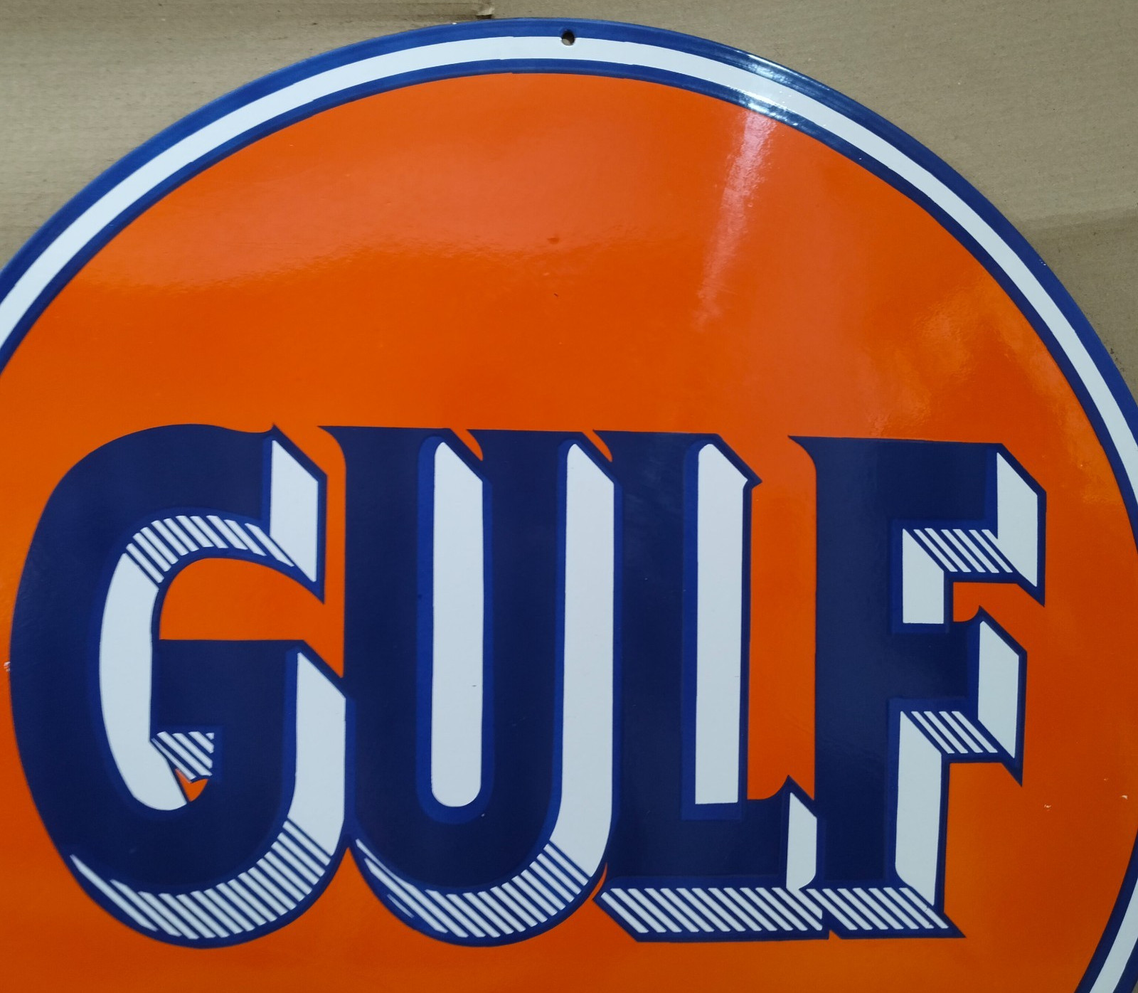 Gulf Dealer porcelain Enamel Sign 30 x 30 Inches 1 Sided
