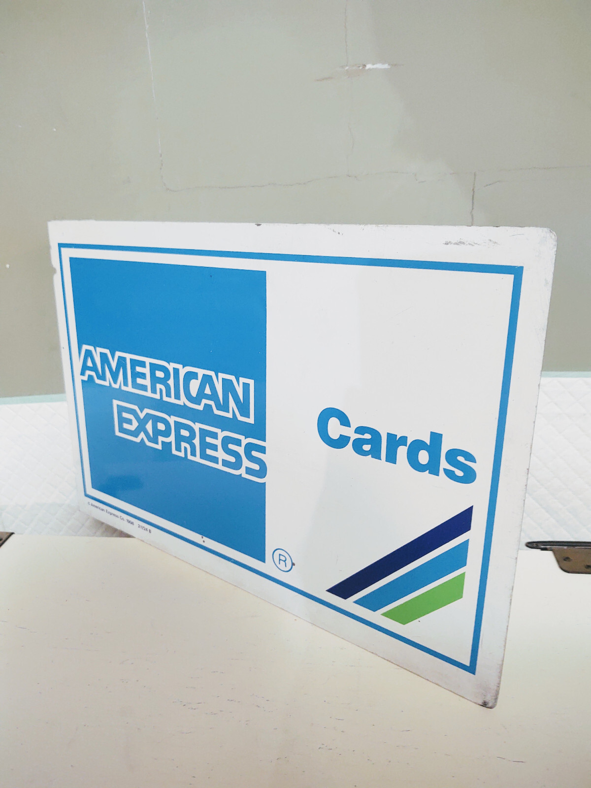 1998 Vintage American Express Credit Card FLANGE SIGN 15”x10”–NICE
