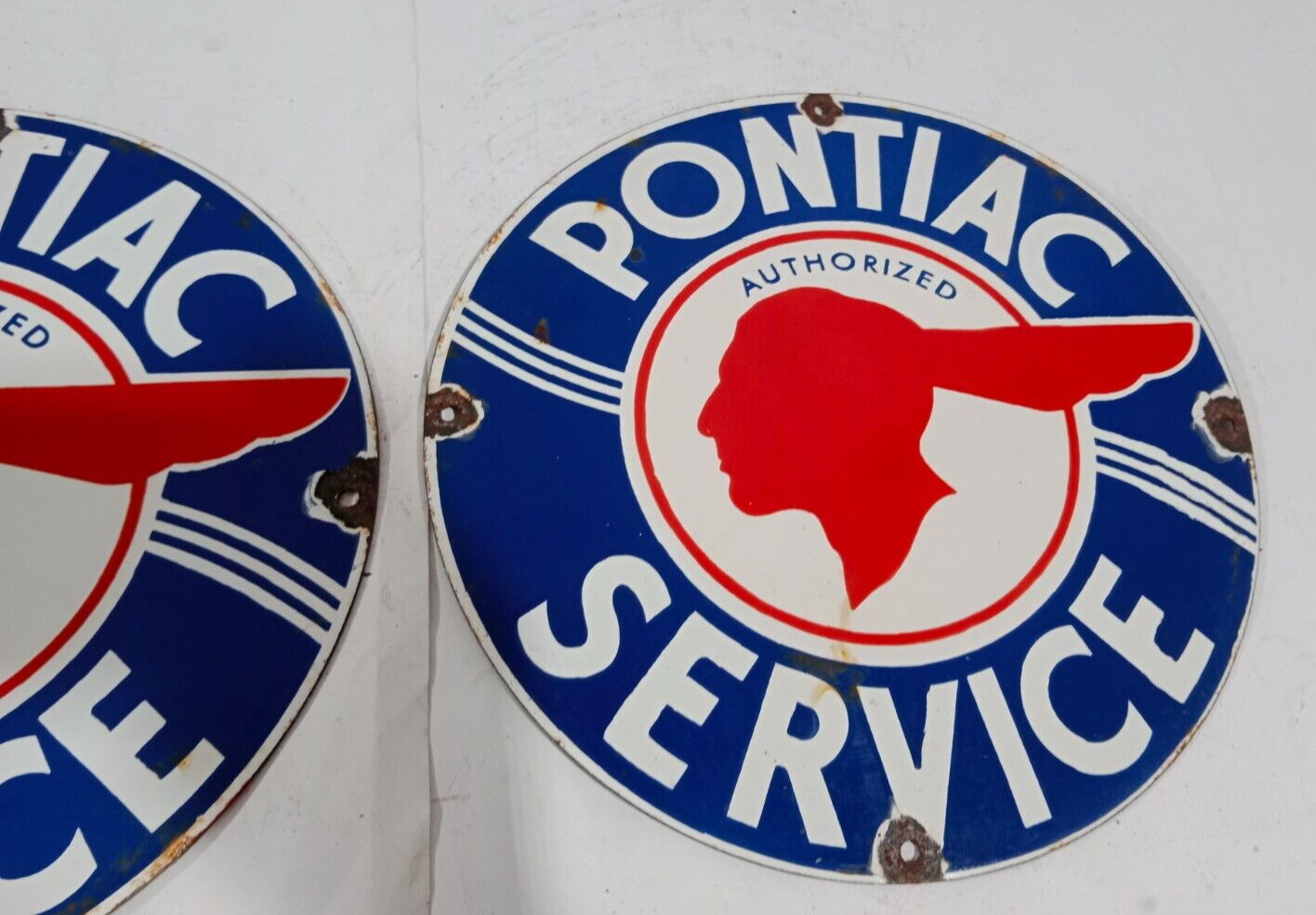 Pontiac service Porcelain Enamel Sign 12 x 12 Inches 1 Sided