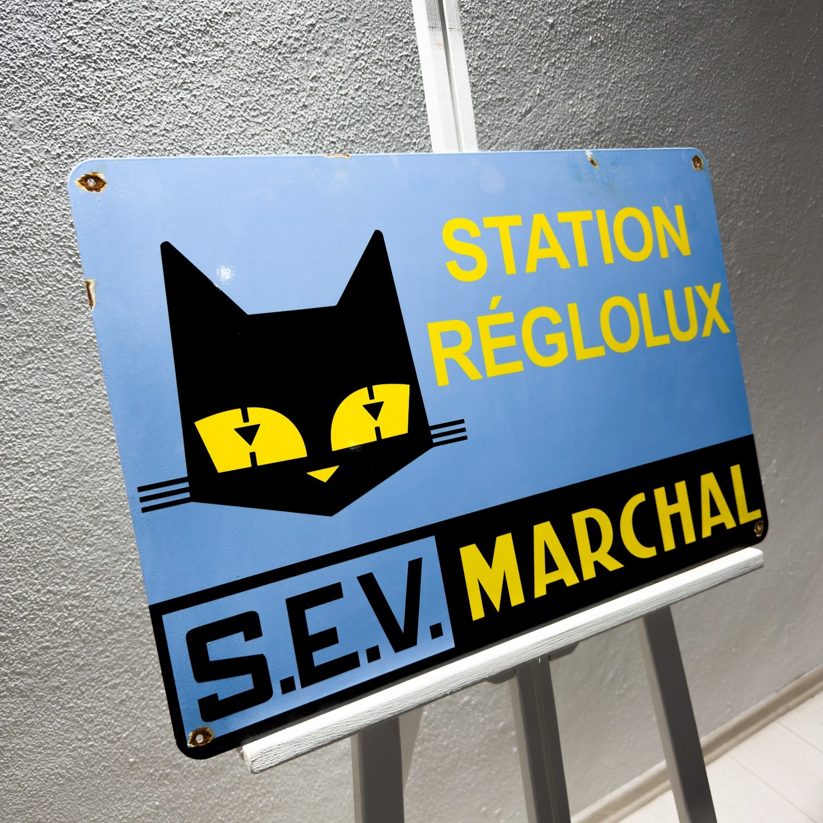 Marchal Station Réglolux Heavy Metal Sign – Garage Decor–60×40 cm (23.6” × 15.7)