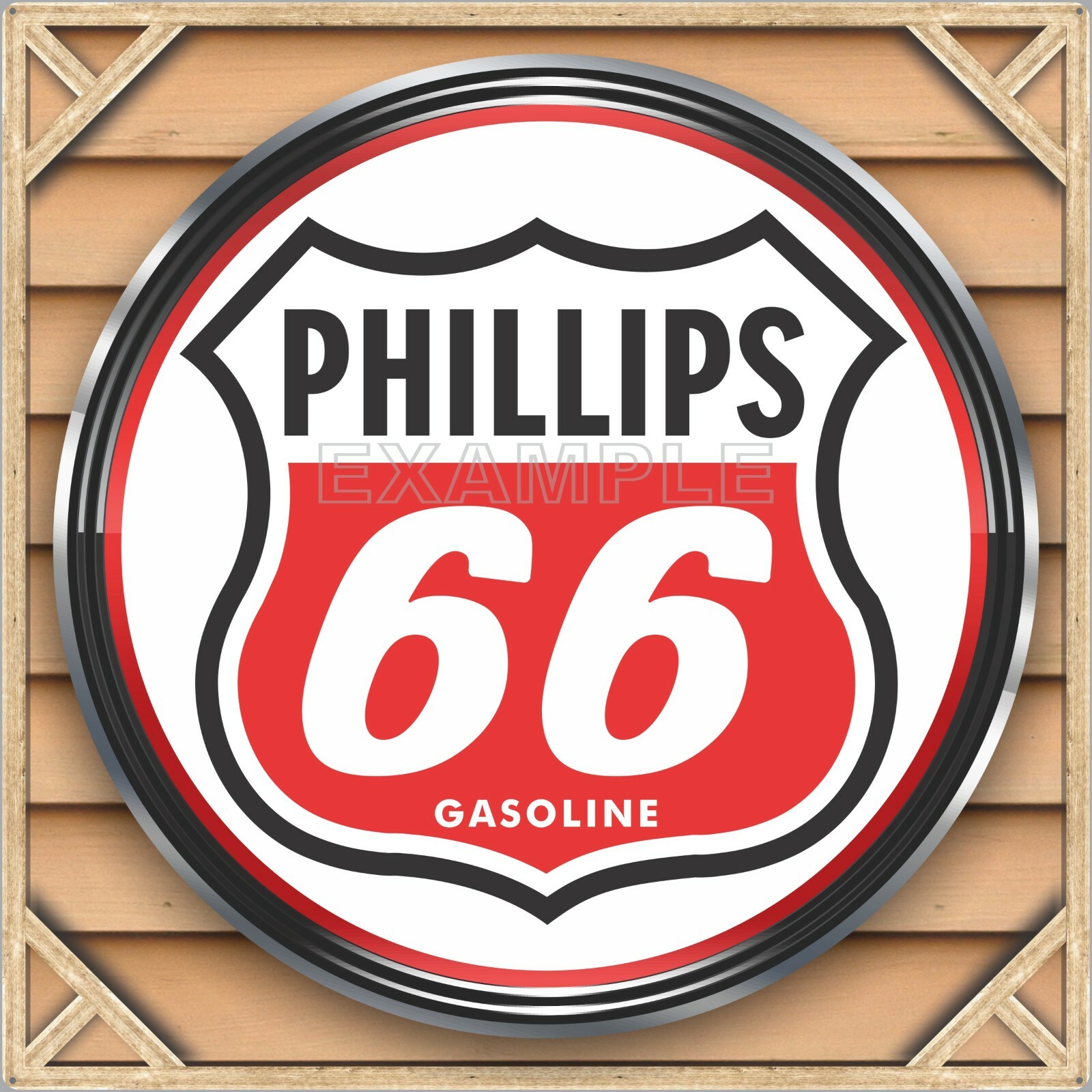 PHILLIPS 66 GAS STATION SIGN REMAKE SQUARE ALUMINUM SIZE OPTION UP TO 3′ X 3′