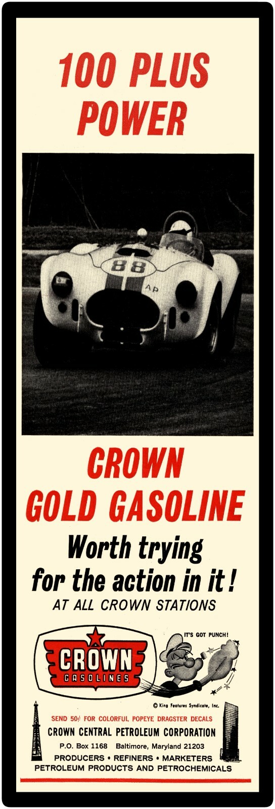 Crown Gasoline Shelby Cobra Sign, 12″ x 36″ USA STEEL XL Size – 4 POUNDS