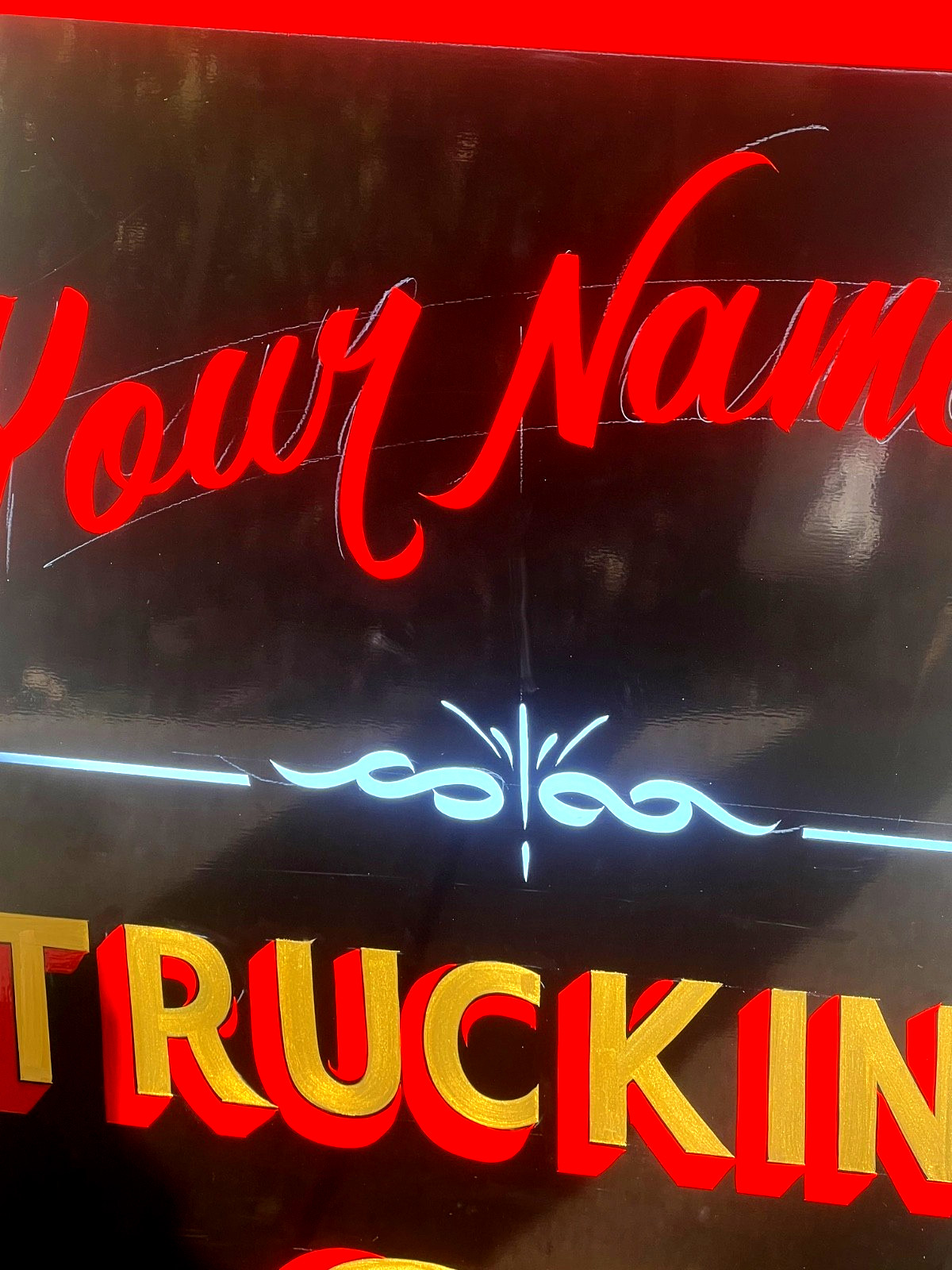 CUSTOM ORDER A HAND PAINTED PETERBILT BUSINESS SIGN Trucking CO -MANUFACTURING