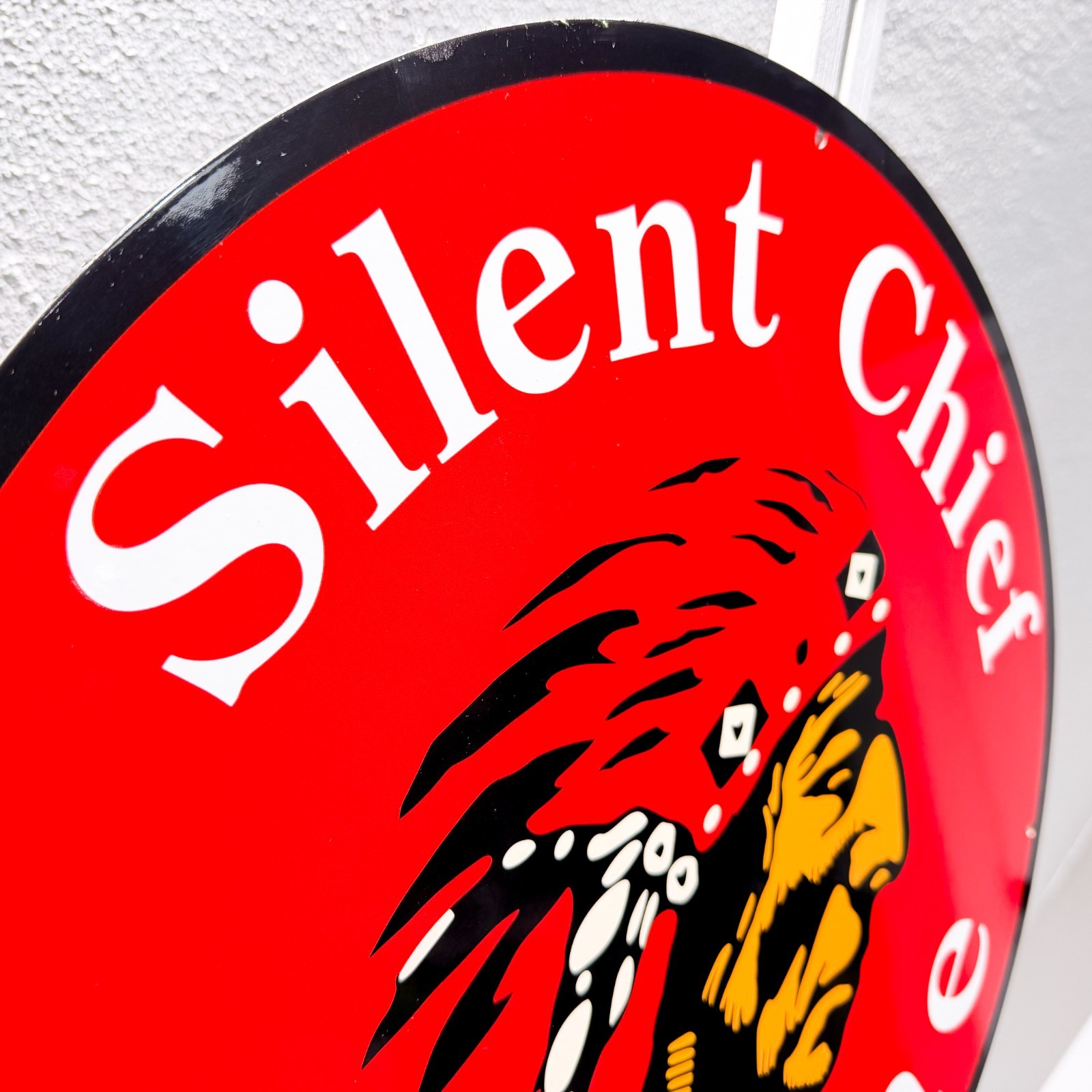 Silent Chief Gasoline Sign – Heavy Metal Garage Decor – 50 cm (19.7”)