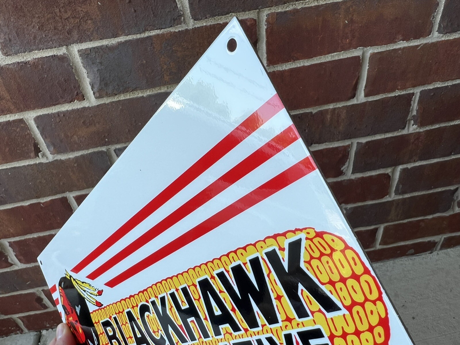12” Indian Blackhawk Hybrids Seed Corn Farming Co-op Vintage Style Steel Sign