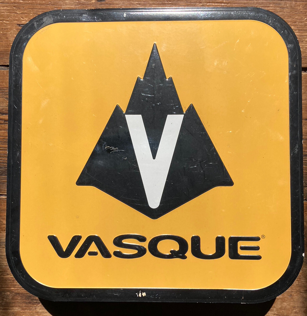 Vintage VASQUE Metal Sign Store Display 11in. 1990s Early 2000s