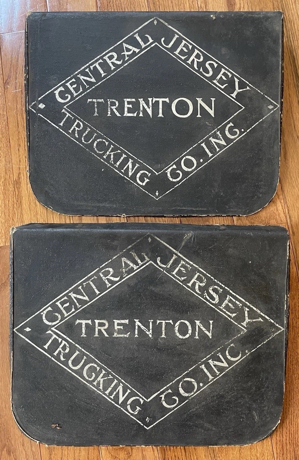 Vintage Car Advertising Window Signs Trenton New Jersey Trucking Co 1920s Auto