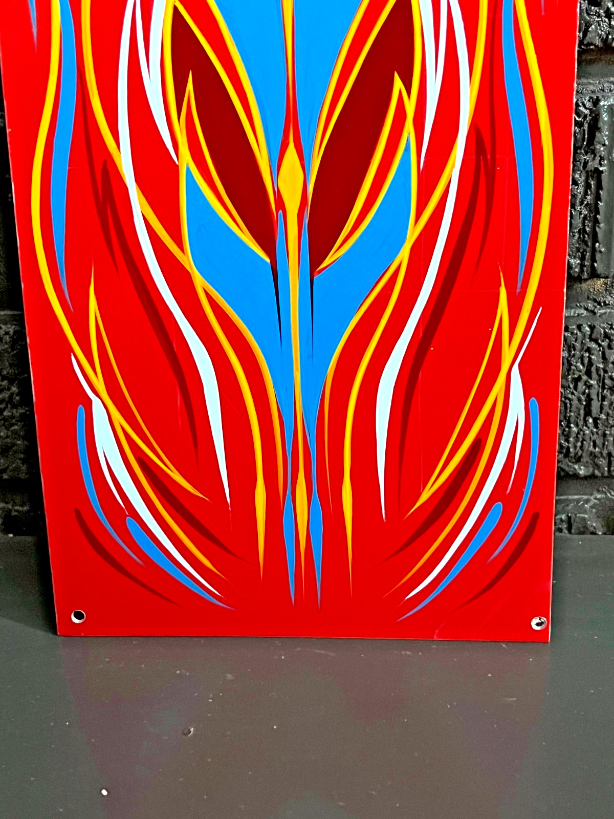 Painted PINSTRIPING Hot Rat Rod SHOP Garage Sign Art Original pinstriped Panel