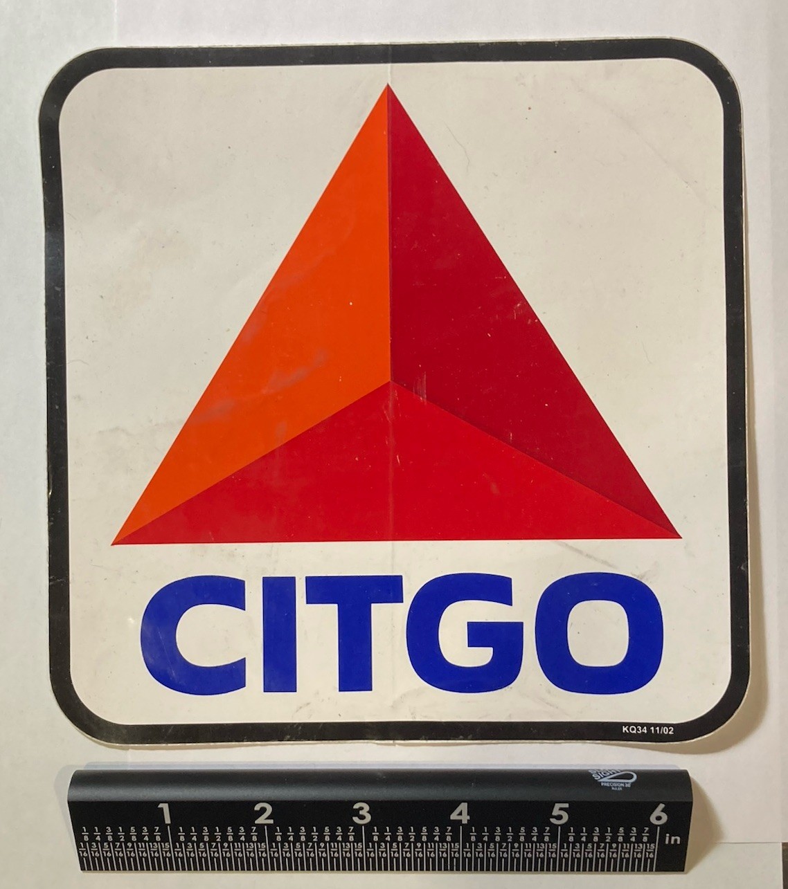 Vintage Citgo Fuel Gas Red White Sticker Decal Fuel Pump Island 7 Inch X 7 Inch