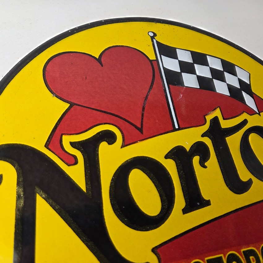 Vintage Norton Motorcycles Sign – Porcelain Automobiles Mechanic Gas Pump Sign