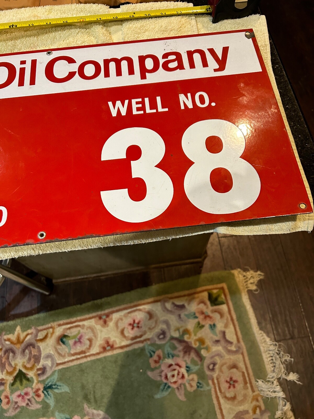 Getty Oil Company Porcelain South Belridge Sign