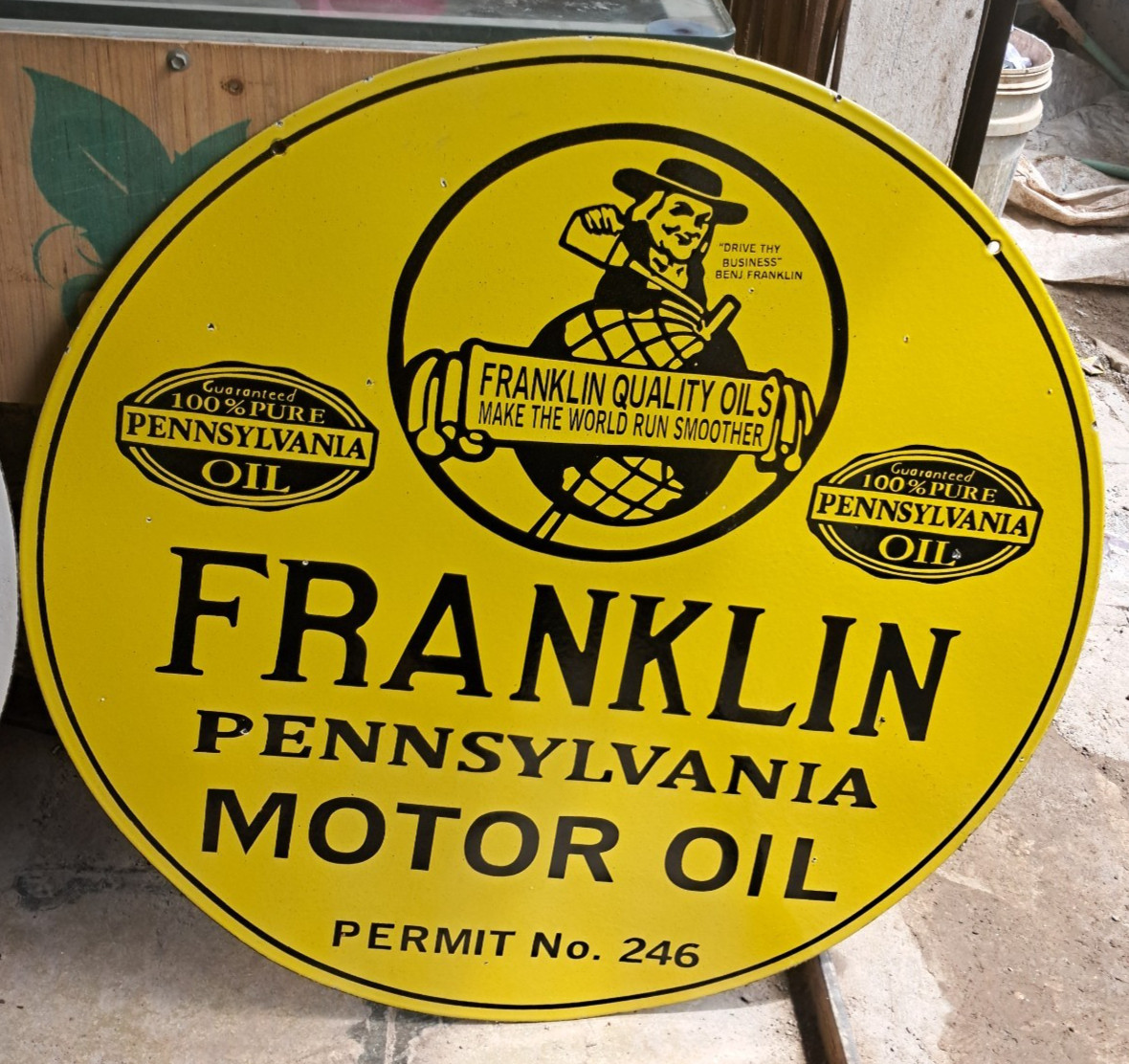 4 Porcelain Enamel Sign 30 x 30 Inches 2 Sided