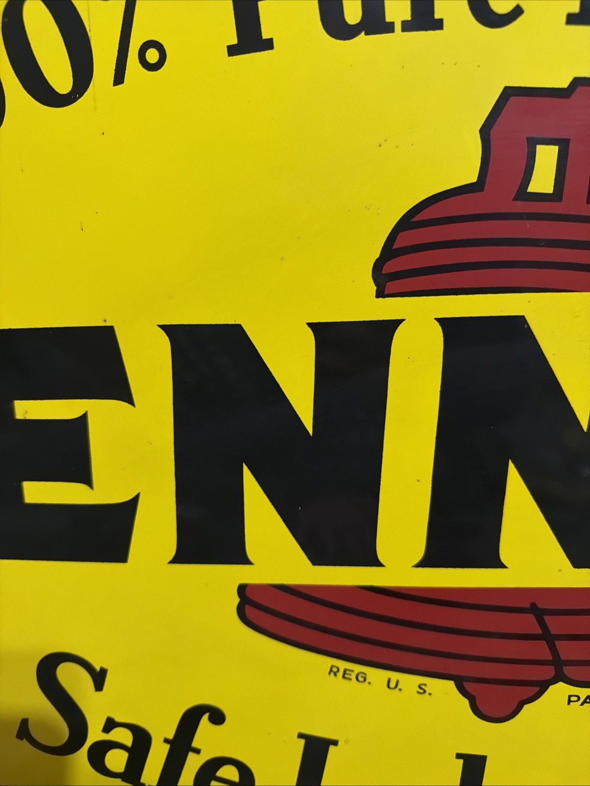 NICE DOUBLE SIDED ORIGINAL PENNZOIL GAS OIL ADVERTISING SIGN