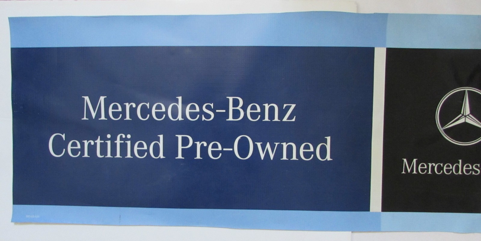 MERCEDES~BENZ OLDER 12″ X 30″ DEALER DISPLAY BANNER. 2 SIDES, GREAT & FREE SHIP