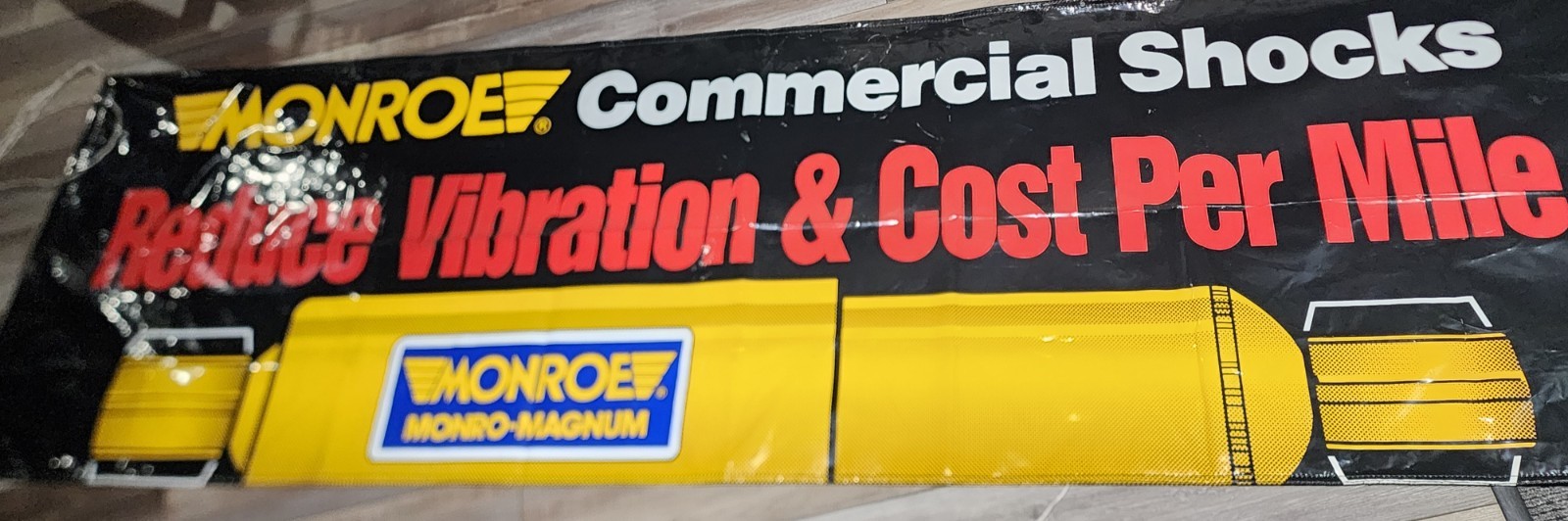 Monroe Shocks Commercial Dealership Banner 11245-S-1090 Man Cave Garage Rare