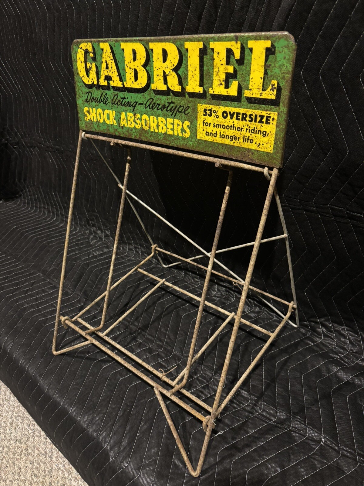 Original Early Gabriel Shock Absorbers Display Rack Tin Sign FREE SHIPPING