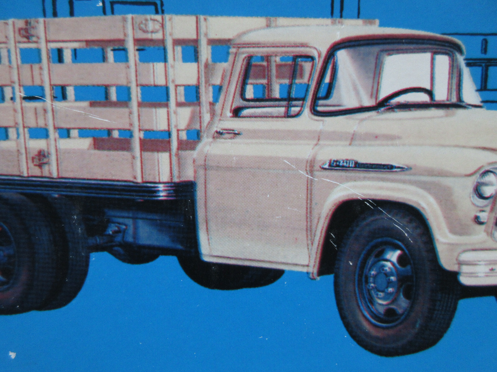 1955 Chevy Chevrolet 4000 6000 8000 Truck Dealer Display Advertising 15.5″ x9.5″