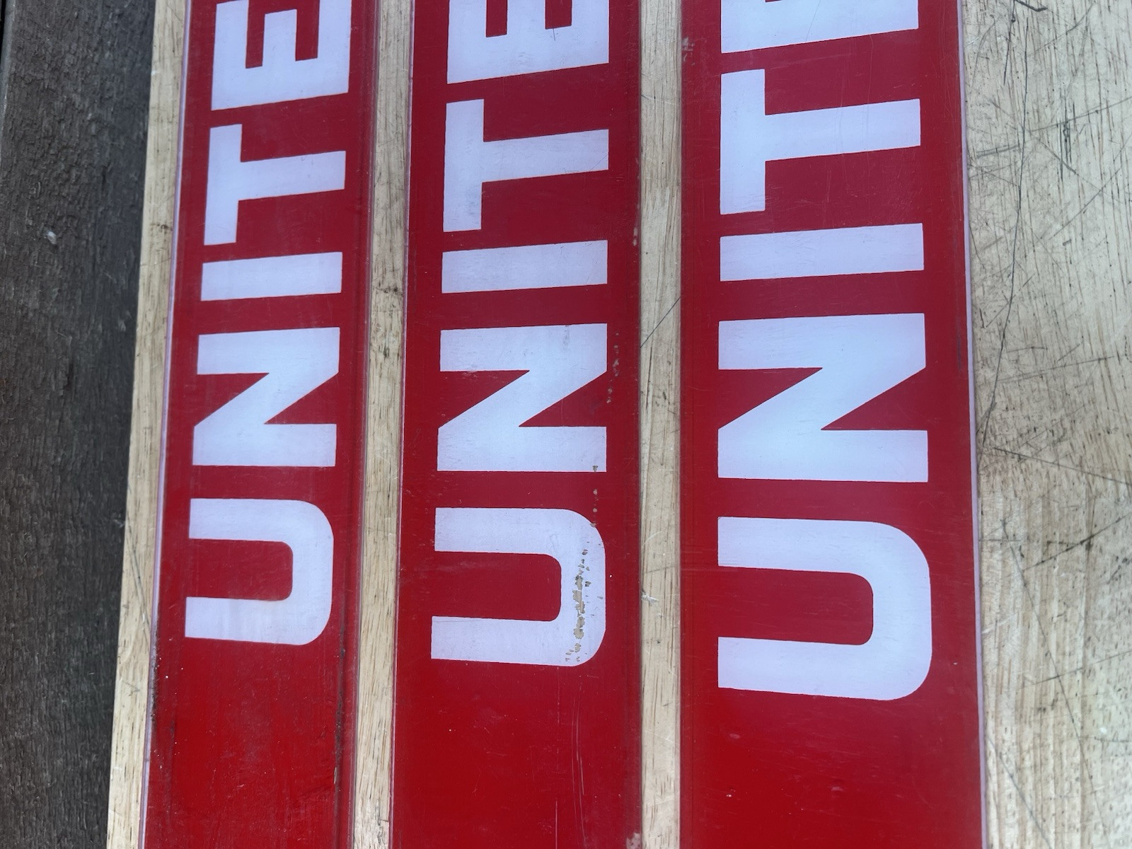 Vintage Plastic Gas Station Sign Placard “United”