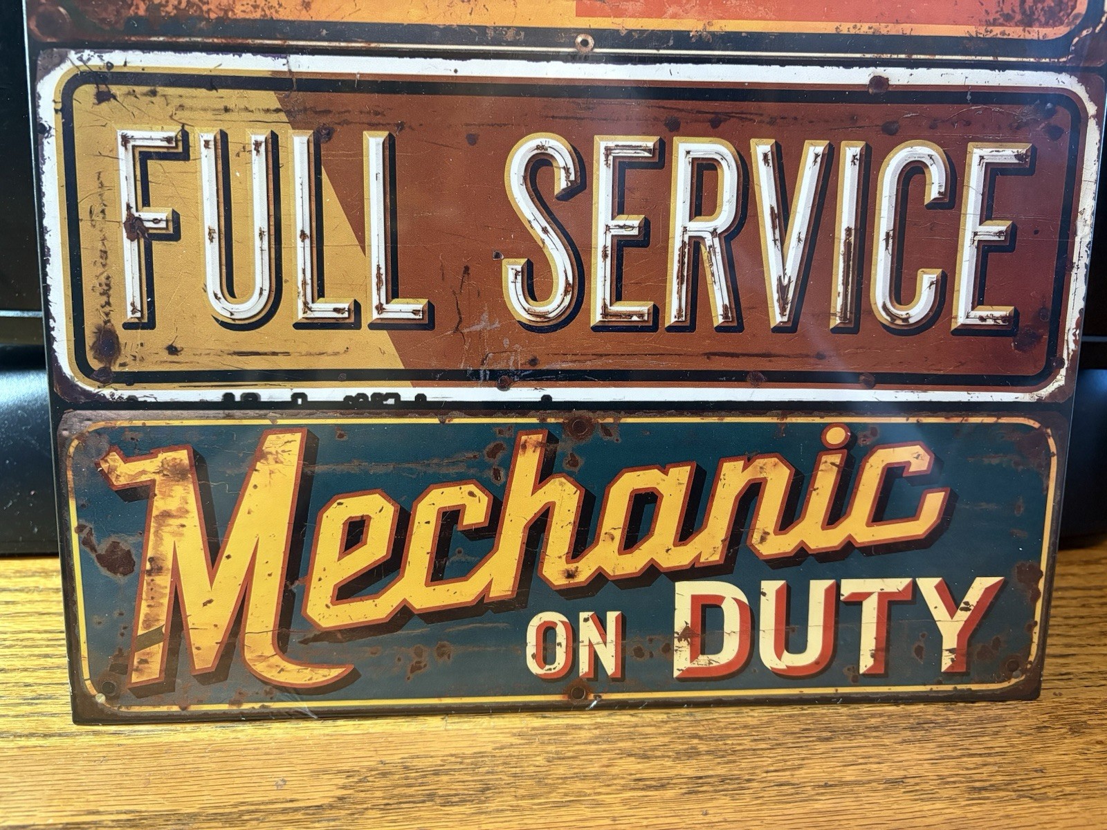 Vintage Retro HOT ROD GARAGE-FULL SERVICE Metal/Tin Sign 12”x16” NIP MADE USA!!