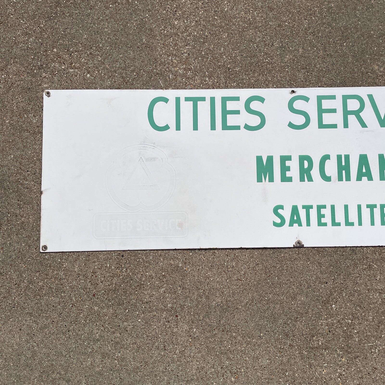 Cities Services 93” Porcelain Lease Sign Merchant Unit Gas & Oil