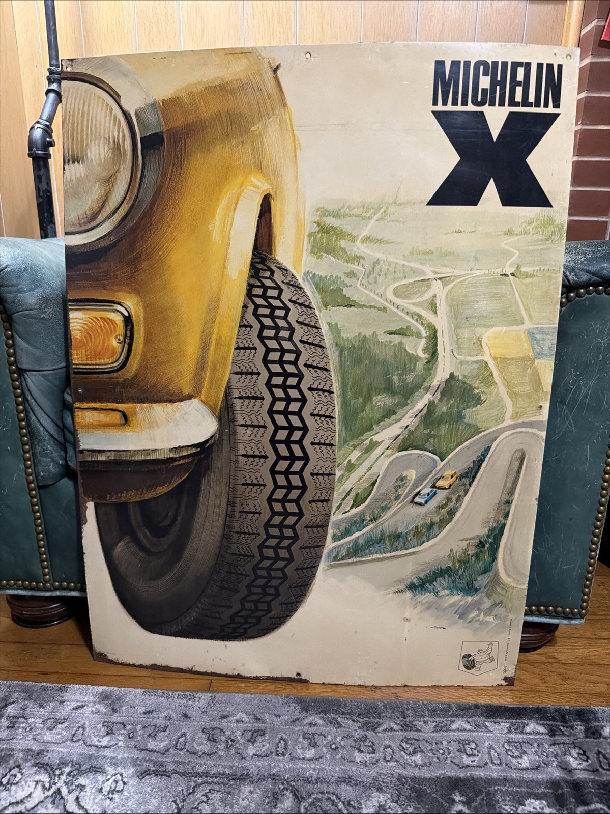 Original Michelin Tire Gas Oil Advertising Sign