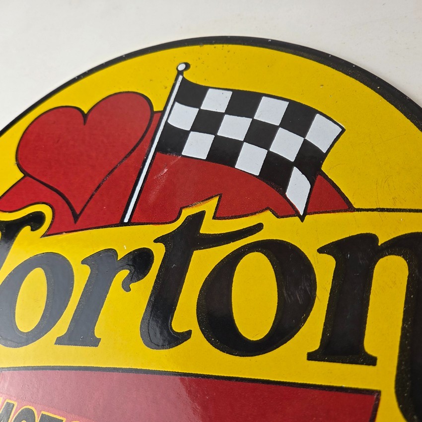 Vintage Norton Motorcycles Sign – Porcelain Automobiles Mechanic Gas Pump Sign