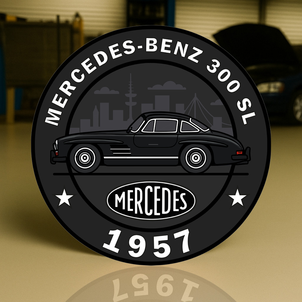 Vintage Mercedes Fahrräder Daimler Heavy Metal Sign XL – 19.7″ (50cm)