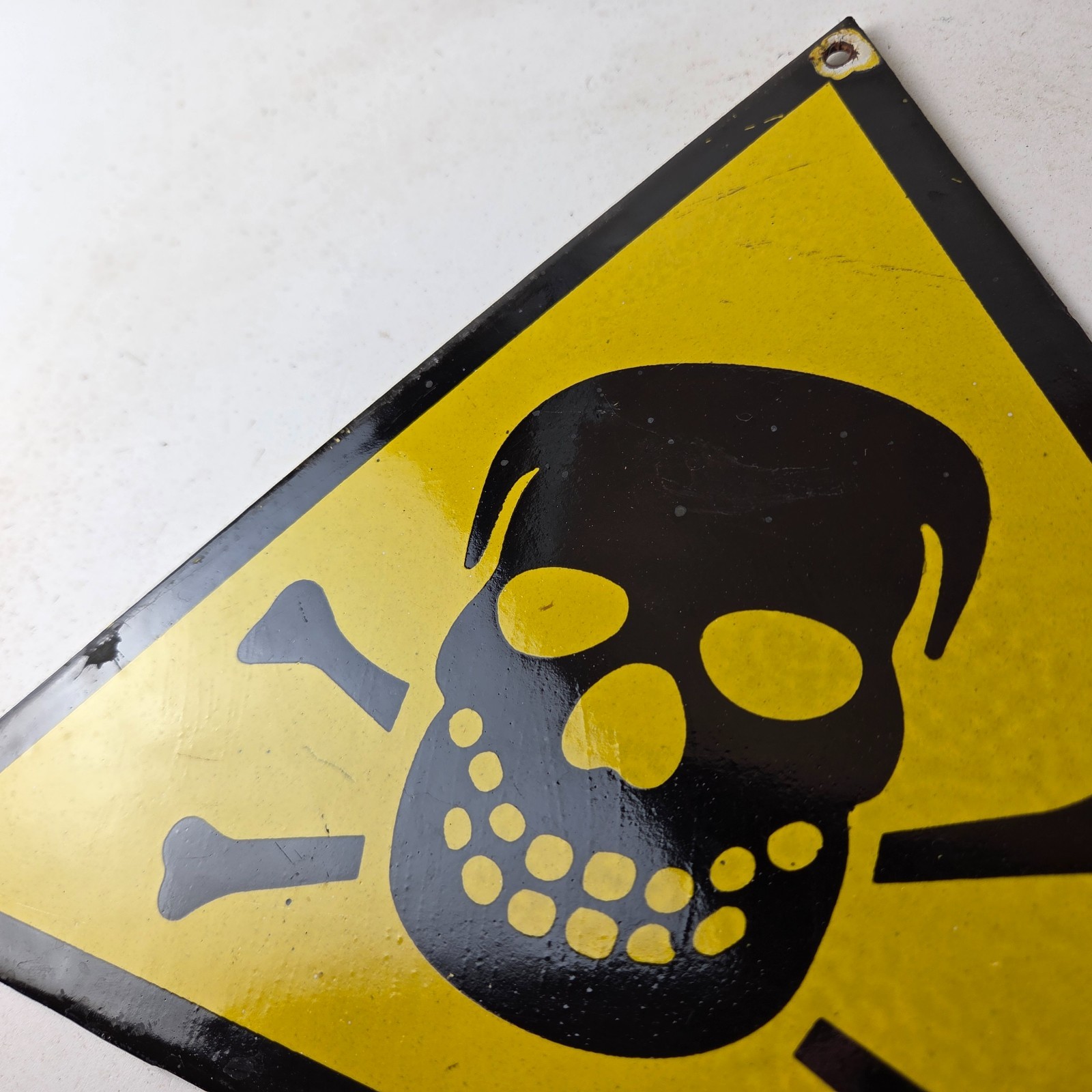 Vintage Danger Sign – Skull Crossbones Warning Caution Gas Pump Service Sign