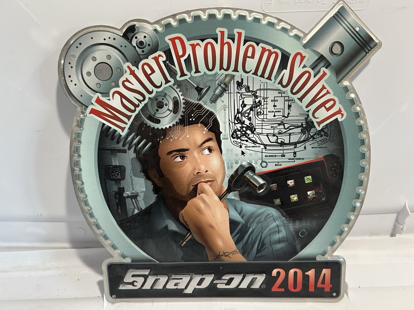 Snap On Metal Sign 2014 Master Problem Silver Tim Sign Advertisement