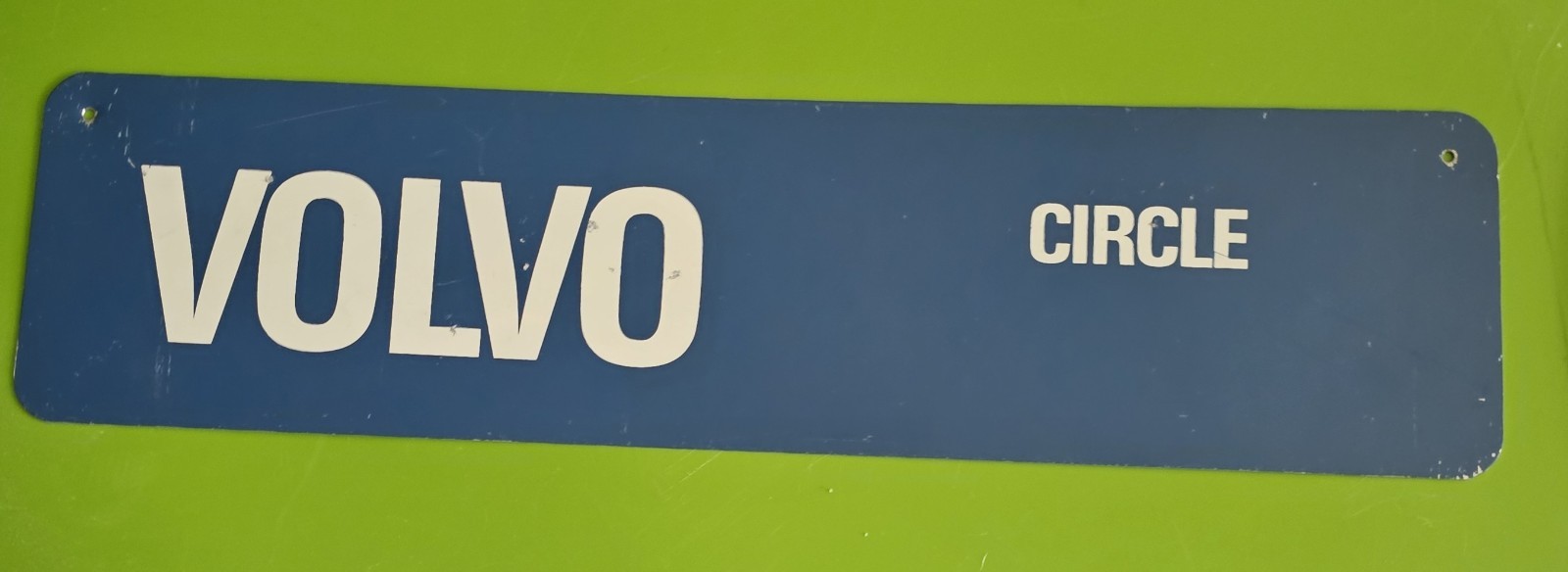 Volvo Circle Street Sign. Metal. 2 Feet Long. 70’s 80’s.