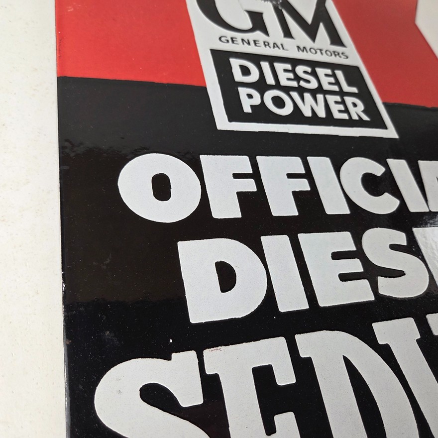 Vintage General Motors Sign – Automobiles Diesel Trucks Porcelain Gas Pump Sign