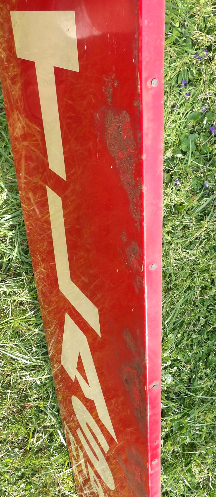 Vtg 1961 ATLAS TIRES METAL SIGN Batteries Accessories Gas/Oil/Service Station