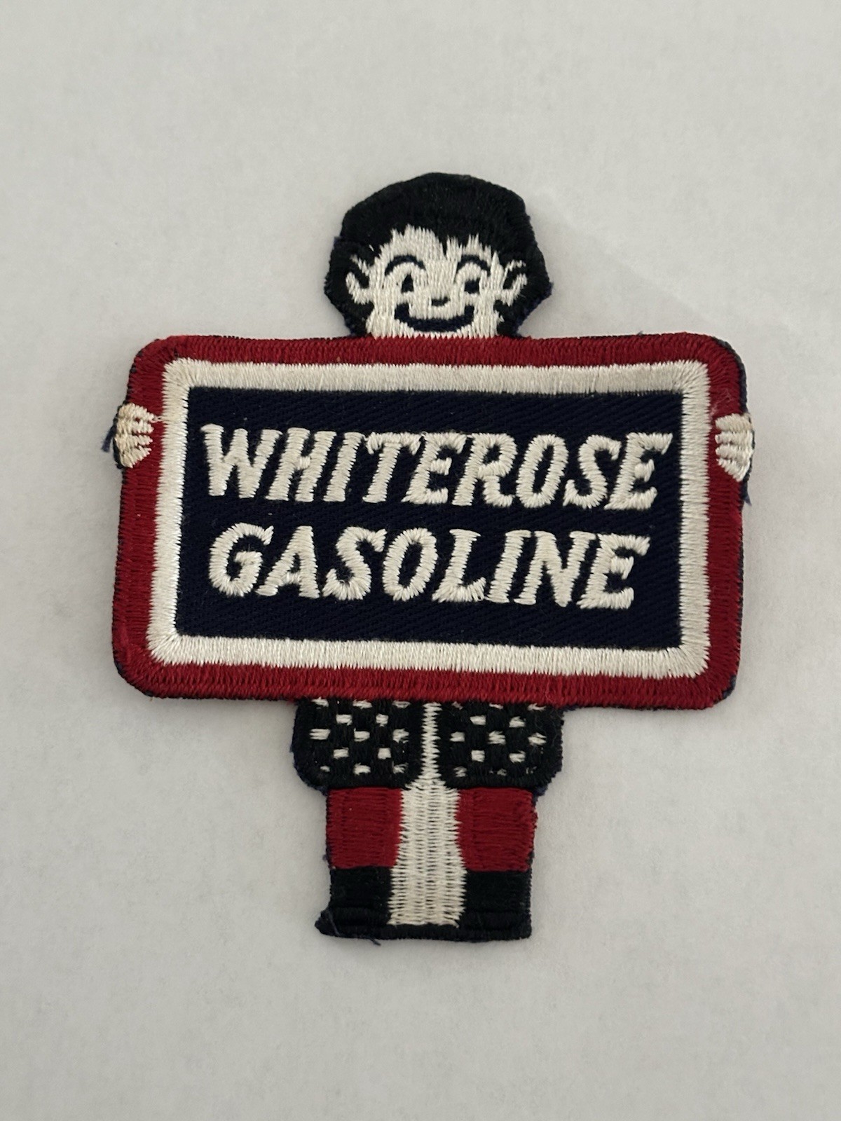 EN-AR-CO MOTOR OIL WHITE ROSE GASOLINE VINTAGE 1930’S ADVERTISING PATCH RARE!!