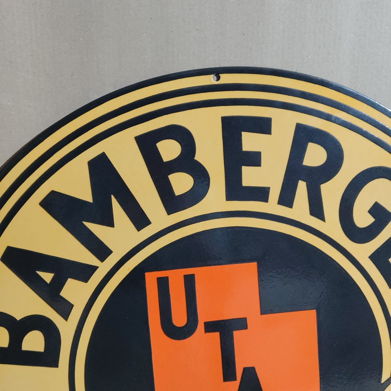 Utah Bamberger Railroad Porcelain Enamel Sign 30 x 30 Inches 1 Sided