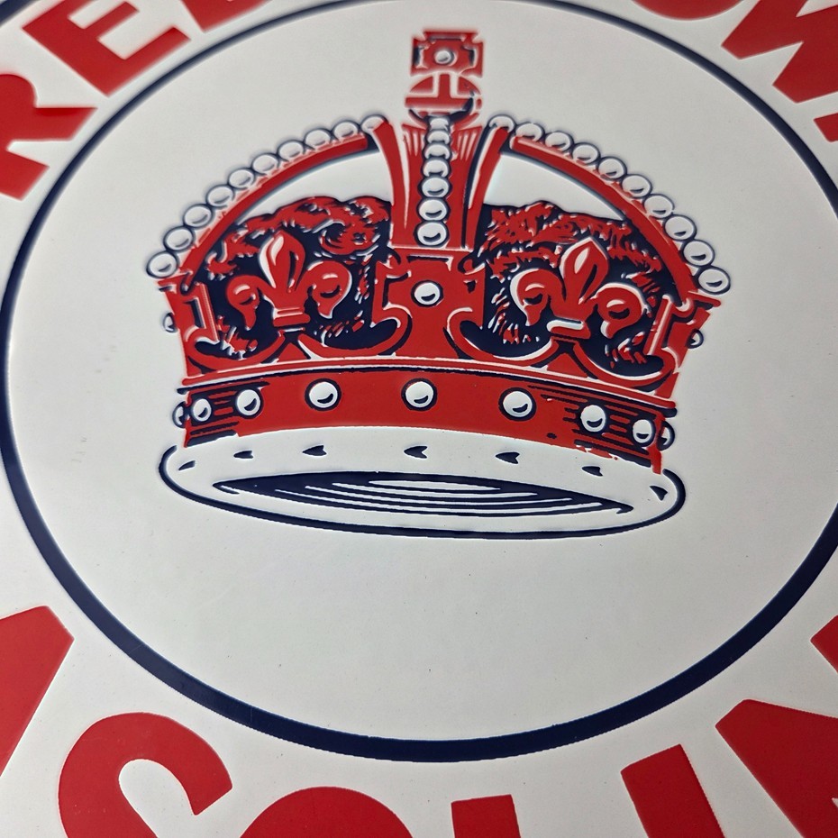 Vintage Red Crown Gasoline Sign – Porcelain Service Station Gas Pump Sign