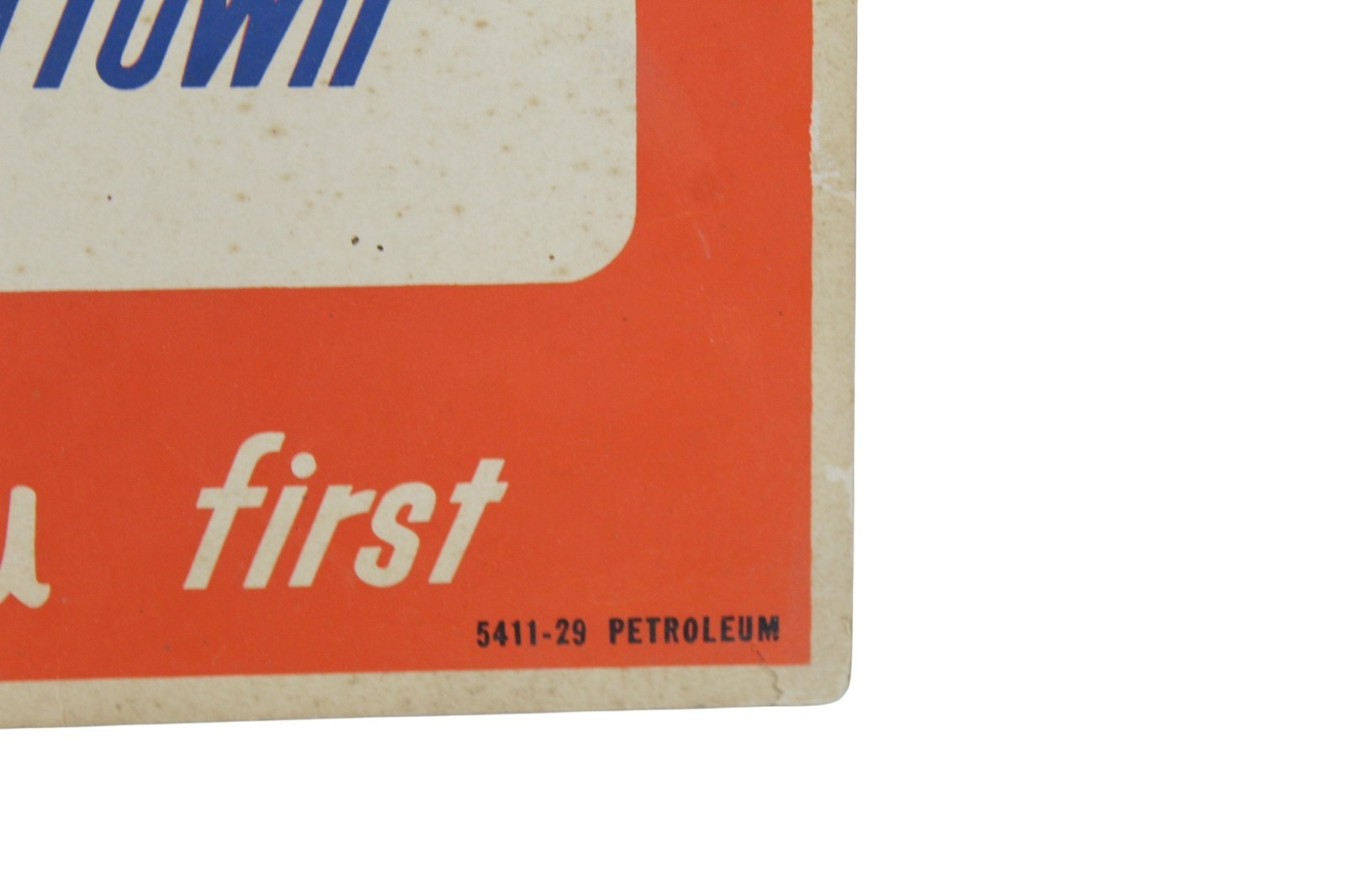 Rare Vintage Farm Bureau Coop Oil Fyr-Zon Gasoline Cardboard Advertising Sign