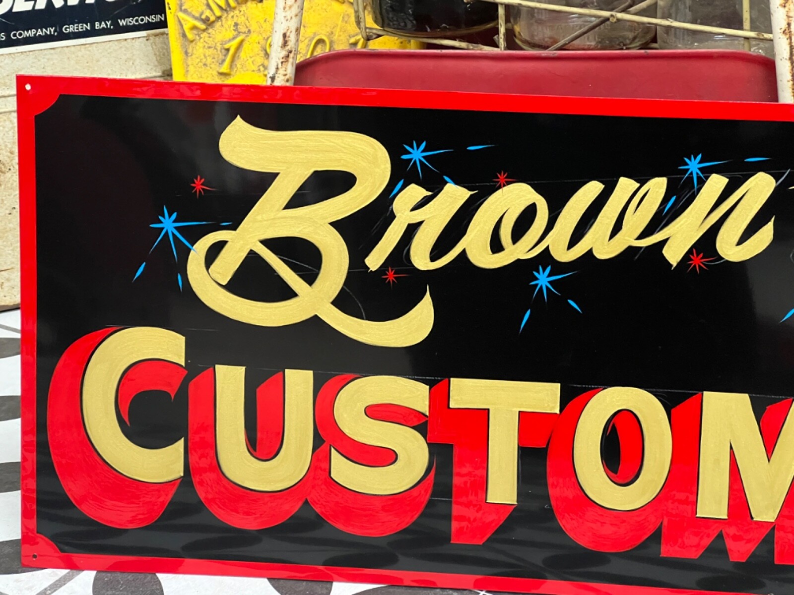 ORDRER AN ORIGINAL NAME BUSINESS SIGN HAND PAINTED PINSTRIPES BICYCLE CYCLE SHOP