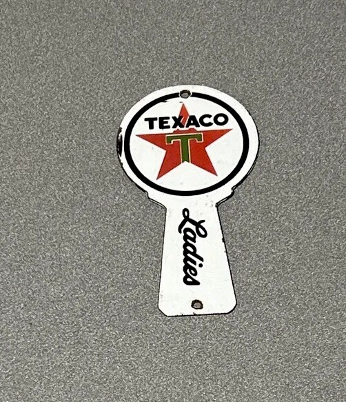 VINTAGE TEXACO LADIES ROOM KEY HOLDER PORCELAIN SIGN CAR GAS OIL TRUCK