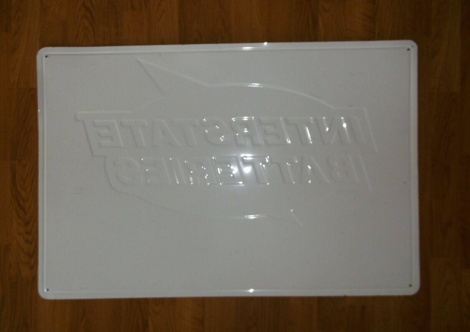 Interstate Batteries Sold Here Metal Embossed Advertising Sign